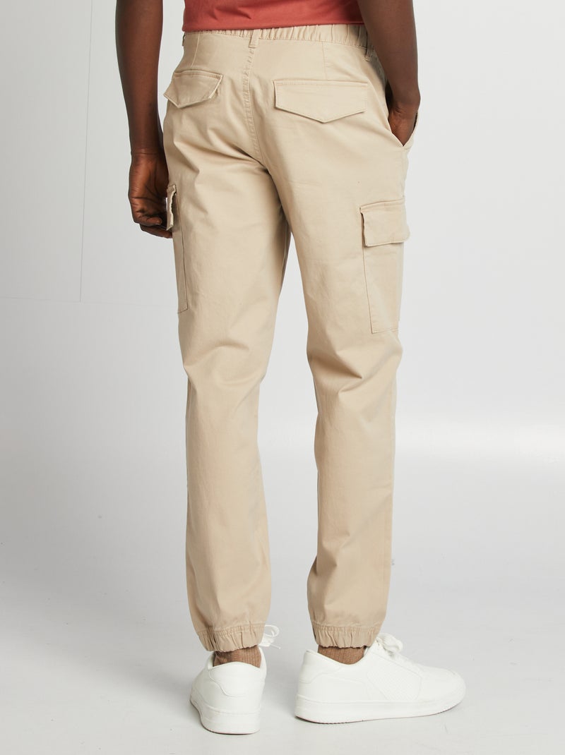 Pantaloni stretch multitasche beige - Kiabi