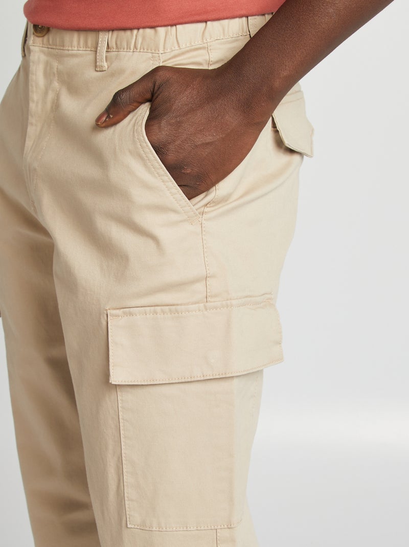Pantaloni stretch multitasche beige - Kiabi