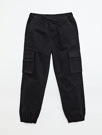 Pantaloni stretch tinta unita multitasche