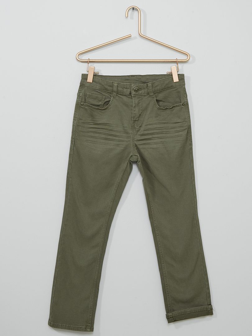 Pantaloni super skinny stretch Bambino di corporatura robusta verde scuro - Kiabi