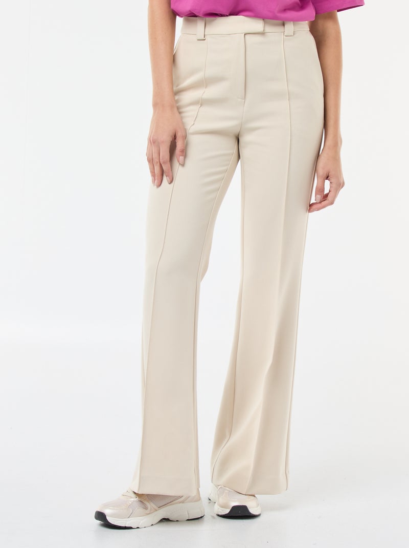Pantaloni svasati tinta unita Beige - Kiabi