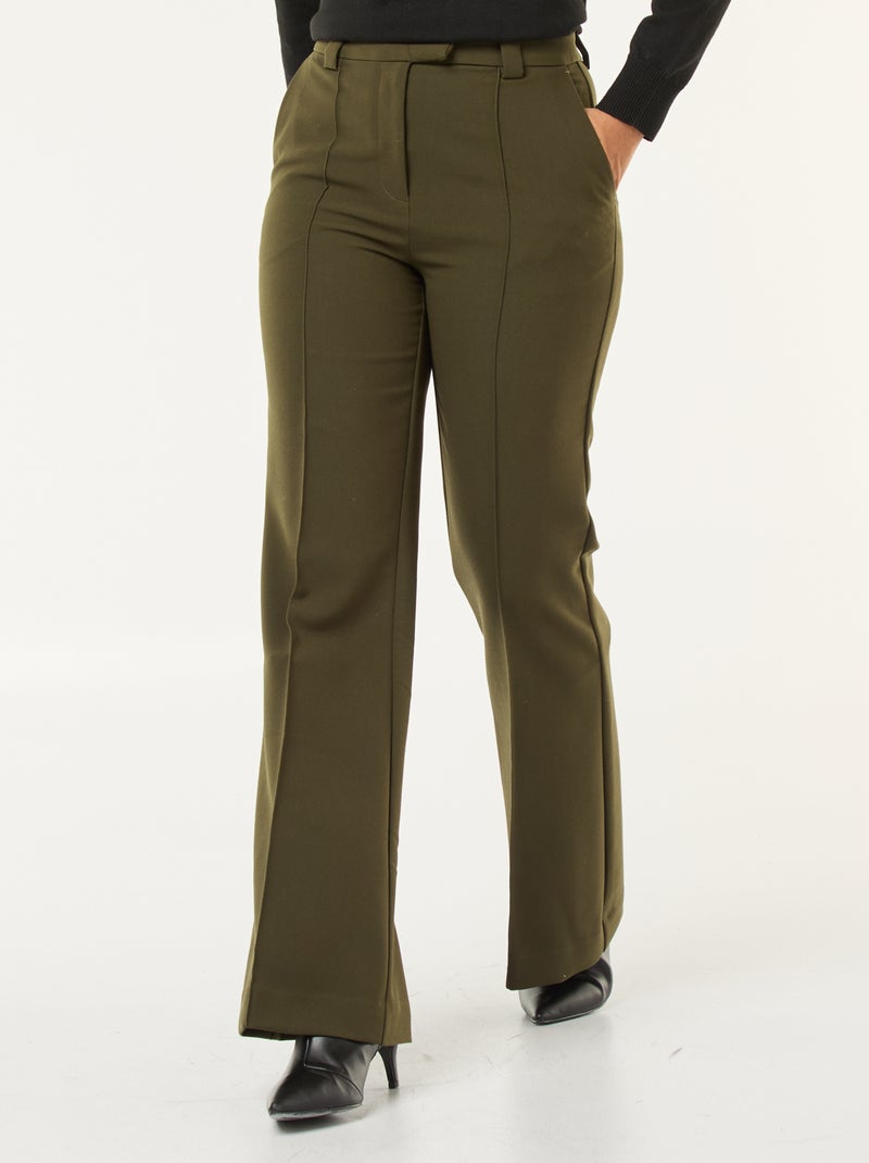 Pantaloni svasati tinta unita Kaki - Kiabi