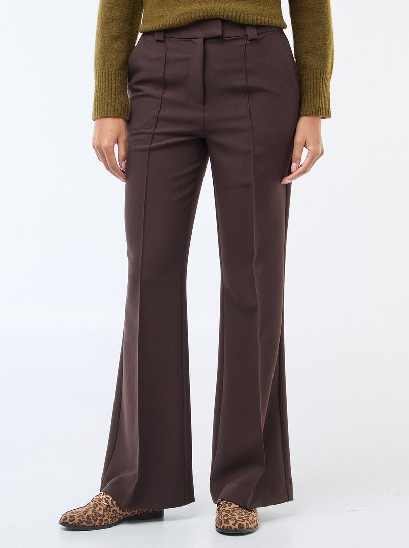 Pantaloni svasati tinta unita Marrone - Kiabi