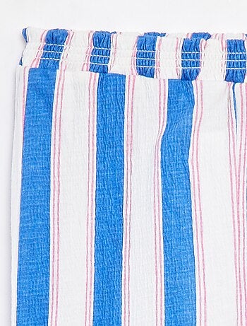 Pantaloni taglio paperbag con motivo a righe
