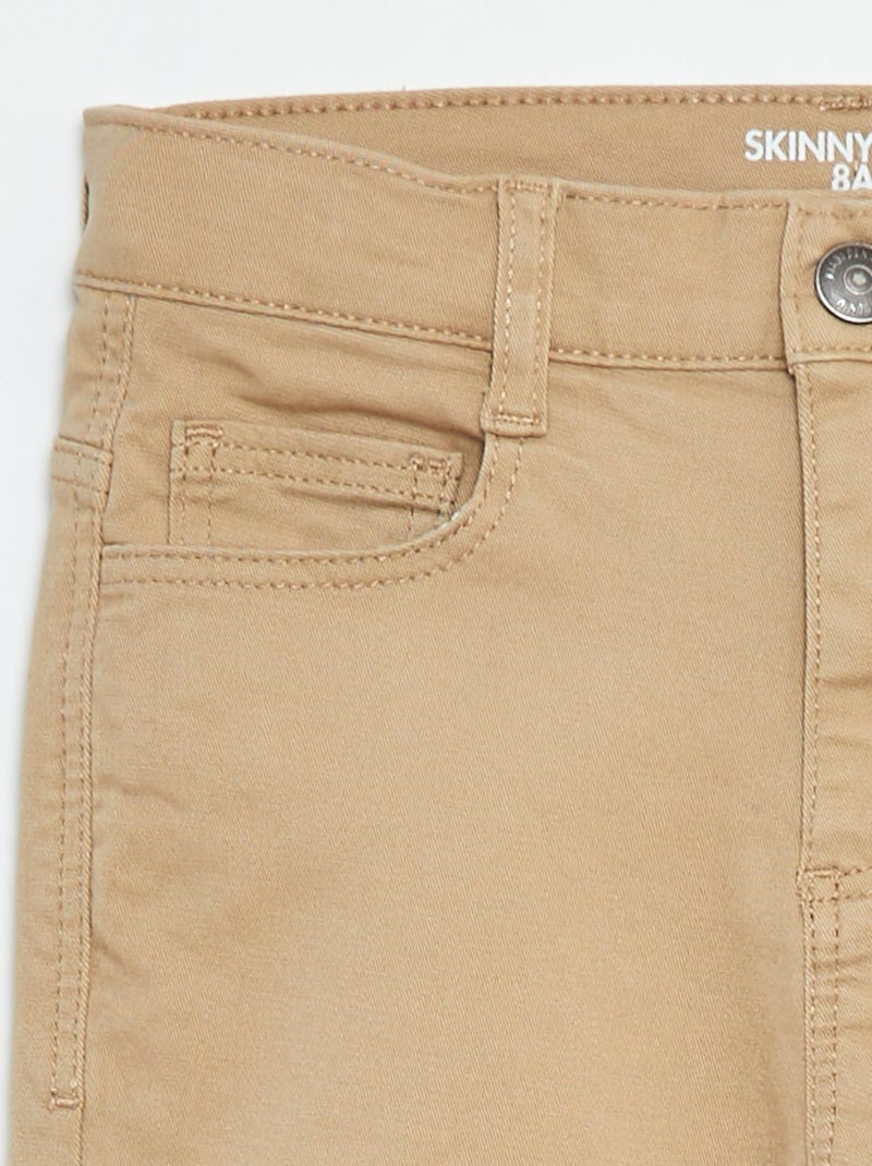 Pantaloni taglio skinny / modello molto aderente a 5 tasche Beige - Kiabi