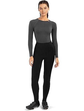 Pantaloni termici con fondello a gamba lunga donna ciclismo donna core agility