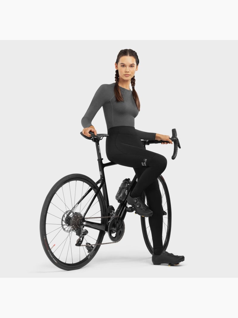 Pantaloni termici con fondello a gamba lunga donna ciclismo donna core agility Nero - Kiabi
