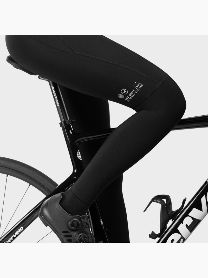 Pantaloni termici con fondello a gamba lunga donna ciclismo donna core agility Nero - Kiabi