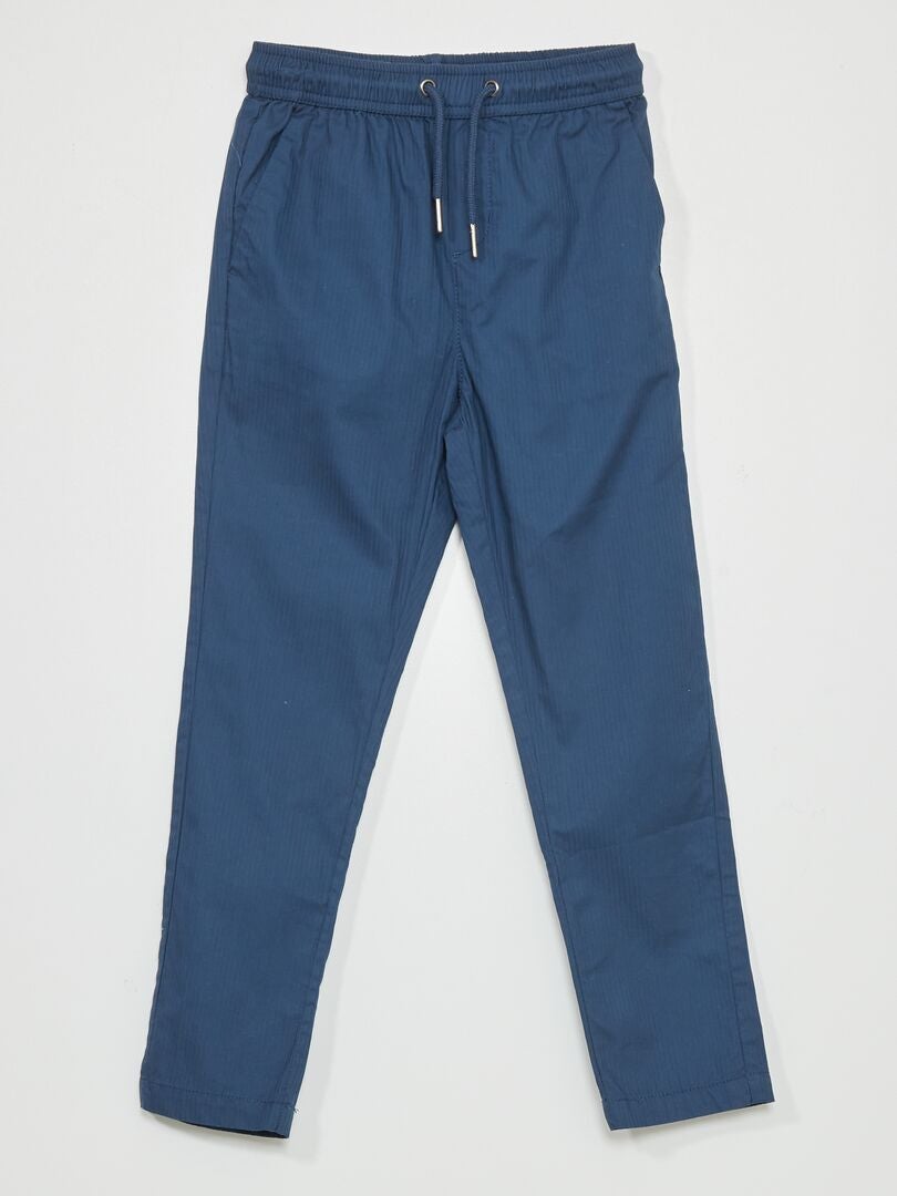 Pantaloni tinta unita a righe blu - Kiabi
