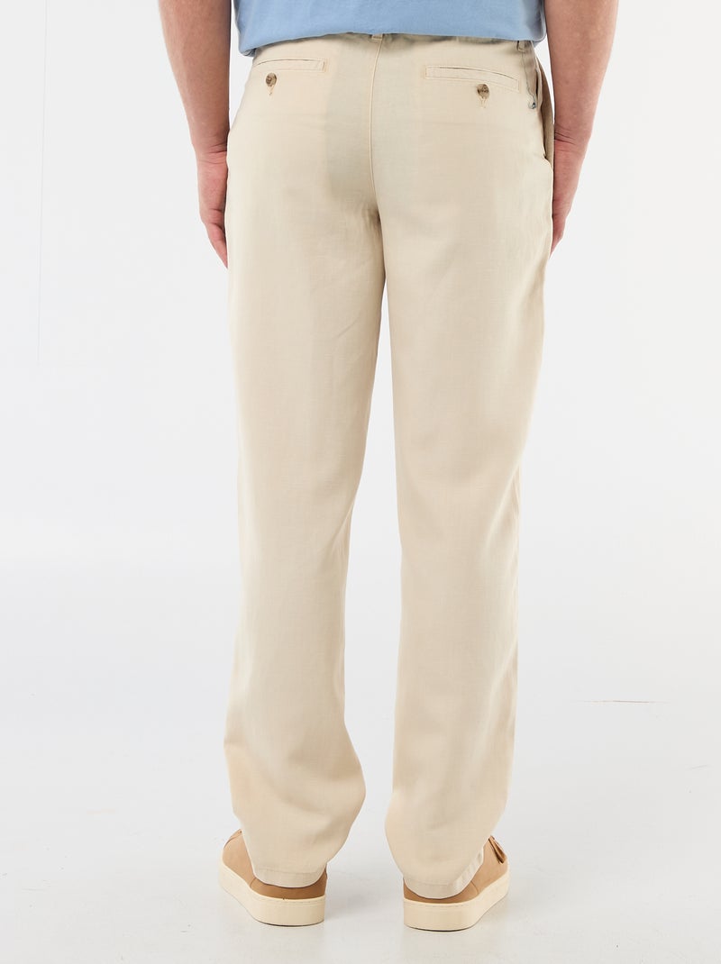 Pantaloni tinta unita in materiale leggero e morbido Beige - Kiabi