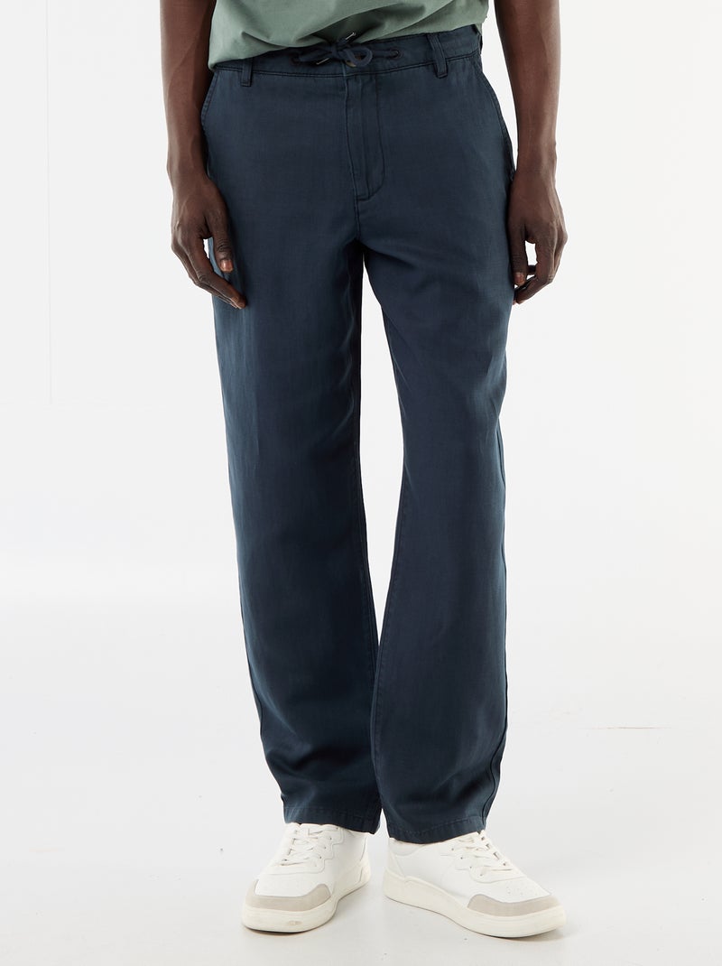 Pantaloni tinta unita in materiale leggero e morbido Blu - Kiabi