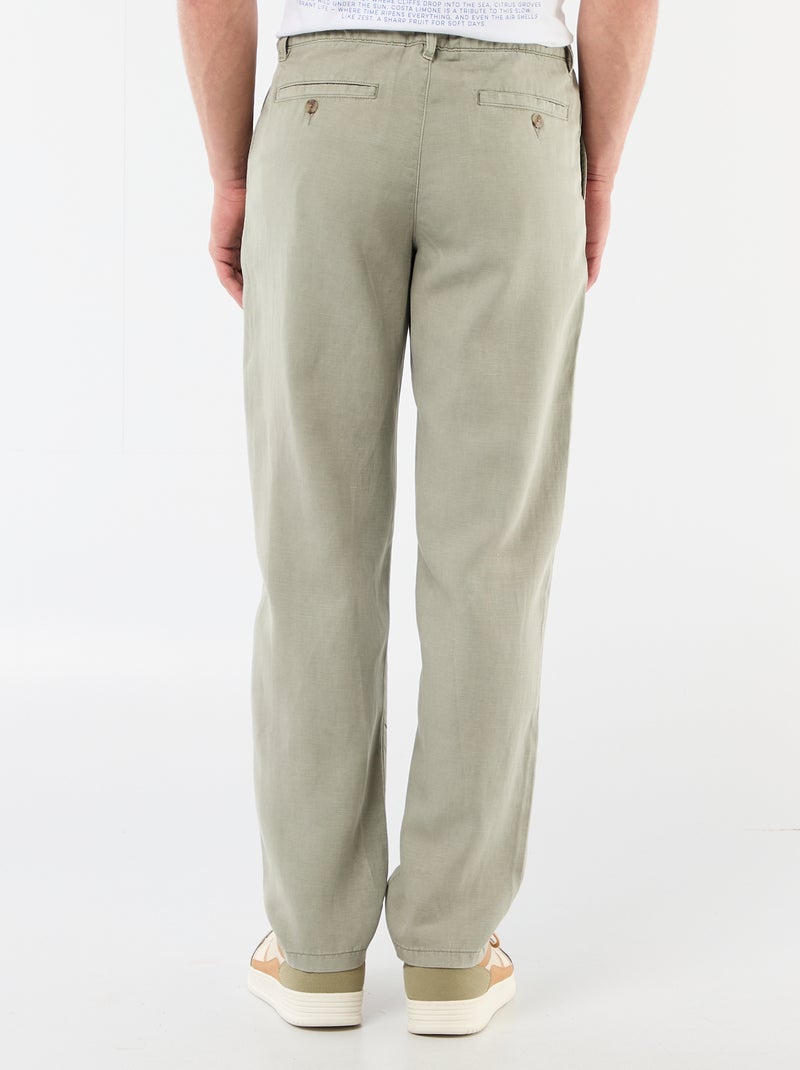 Pantaloni tinta unita in materiale leggero e morbido Verde - Kiabi