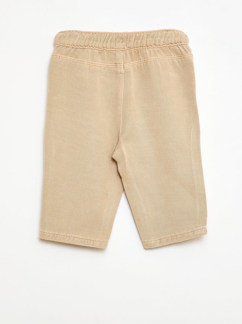Pantaloni tinta unita in materiale morbido con taglio relax fit Beige - Kiabi