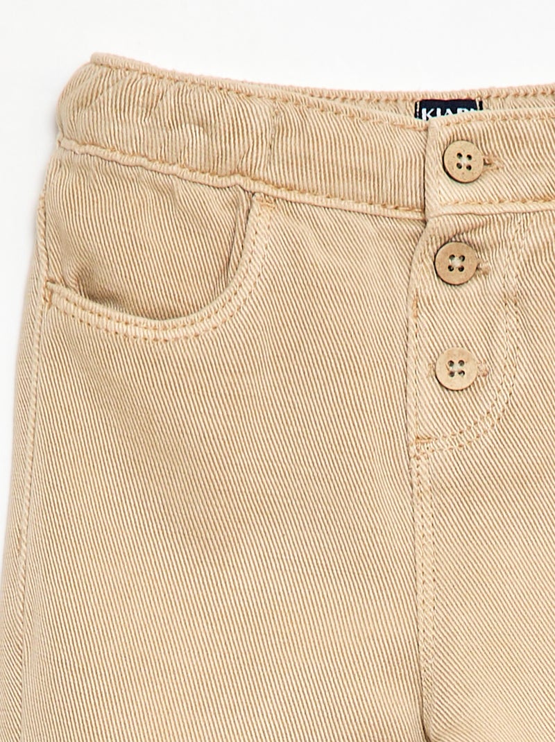 Pantaloni tinta unita in materiale morbido con taglio relax fit Beige - Kiabi