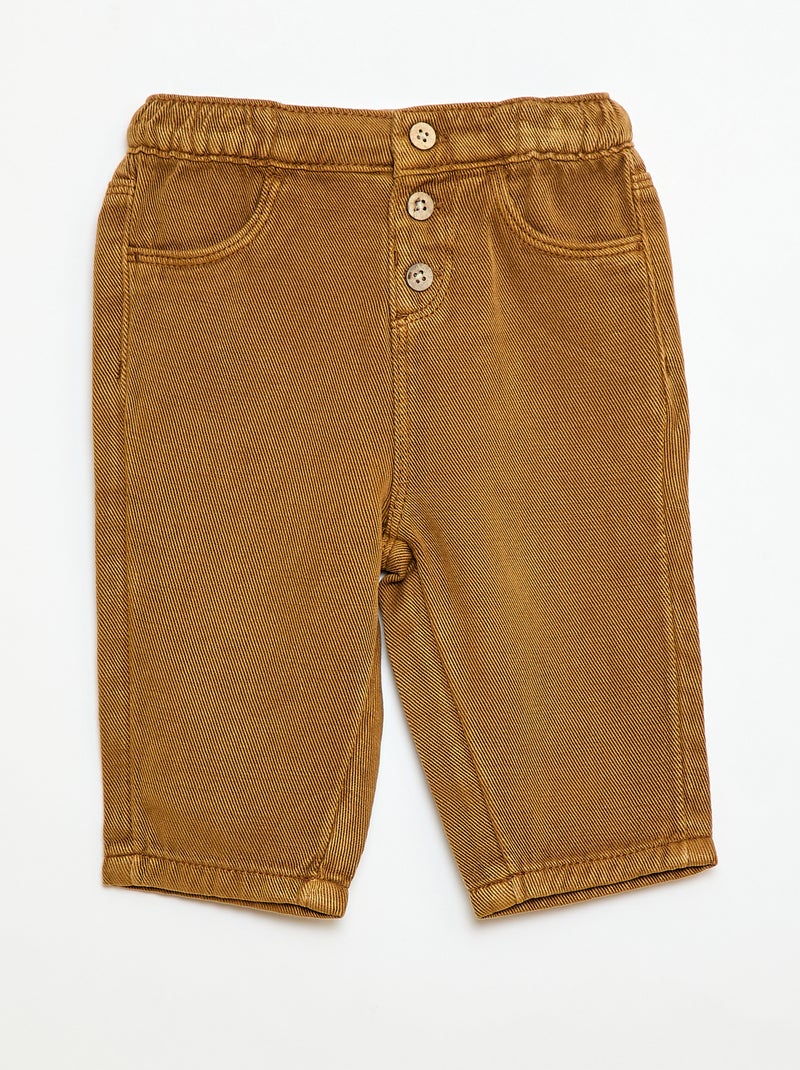 Pantaloni tinta unita in materiale morbido con taglio relax fit Marrone - Kiabi