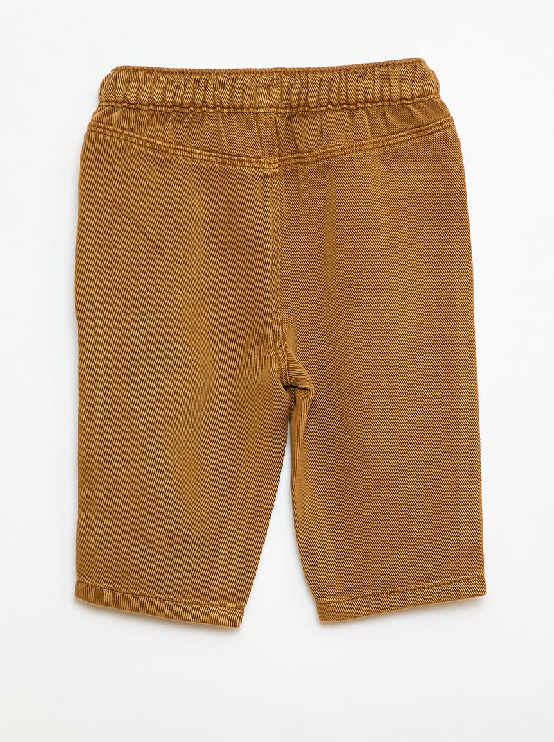 Pantaloni tinta unita in materiale morbido con taglio relax fit Marrone - Kiabi