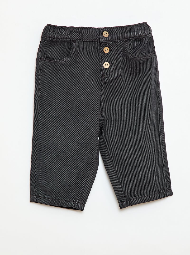 Pantaloni tinta unita in materiale morbido con taglio relax fit Nero - Kiabi