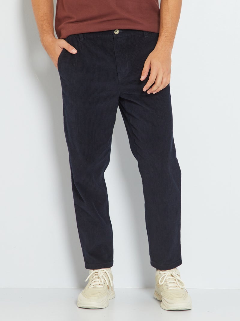 Pantaloni tinta unita in velluto  - BLU - Kiabi