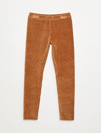 Pantaloni tinta unita in velluto a coste spesso
