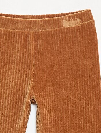 Pantaloni tinta unita in velluto a coste spesso