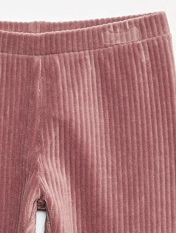 Pantaloni tinta unita in velluto a coste spesso