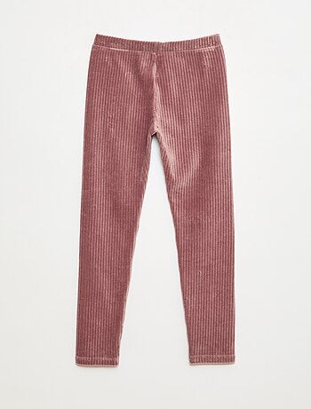 Pantaloni tinta unita in velluto a coste spesso