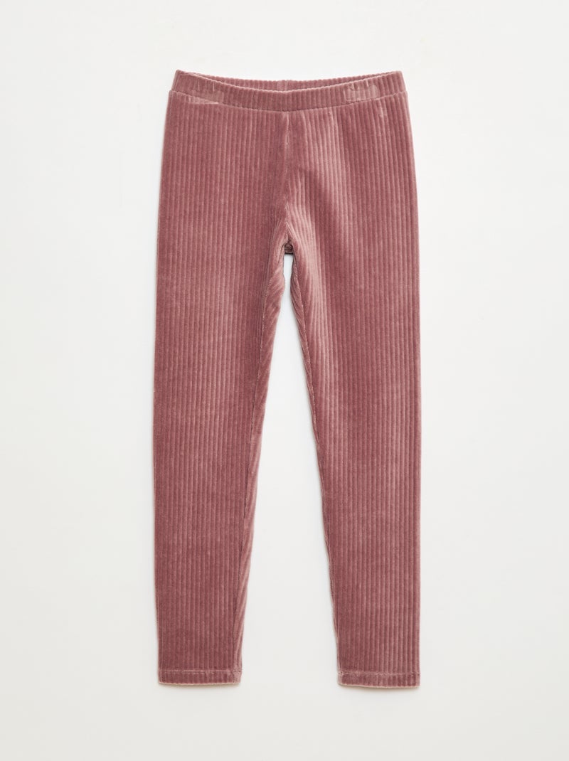 Pantaloni tinta unita in velluto a coste spesso Viola - Kiabi