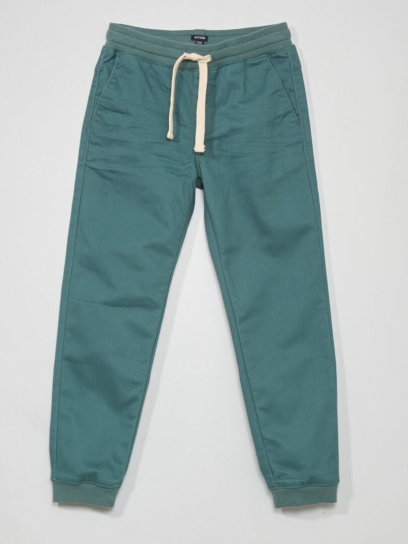 Pantaloni tinta unita joggers verde grigio - Kiabi