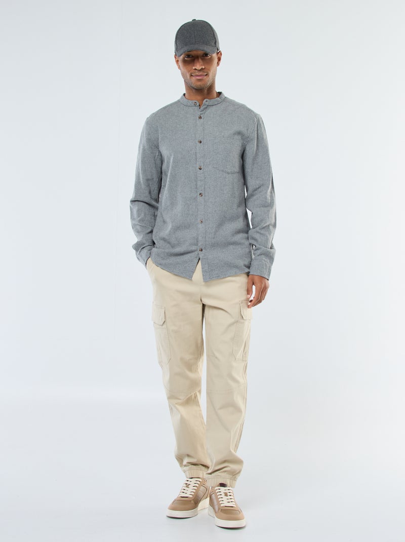Pantaloni tinta unita multitasche con vita elasticizzata Beige - Kiabi