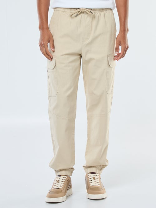 Pantaloni tinta unita multitasche con vita elasticizzata - Kiabi