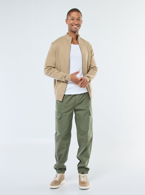 Pantaloni tinta unita multitasche con vita elasticizzata - Kiabi
