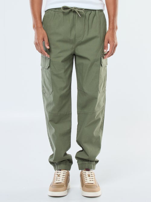 Pantaloni tinta unita multitasche con vita elasticizzata - Kiabi