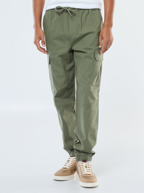 Pantaloni tinta unita multitasche con vita elasticizzata - Kiabi