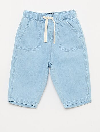 Pantaloni tinta unita relax fit con 2 tasche applicate