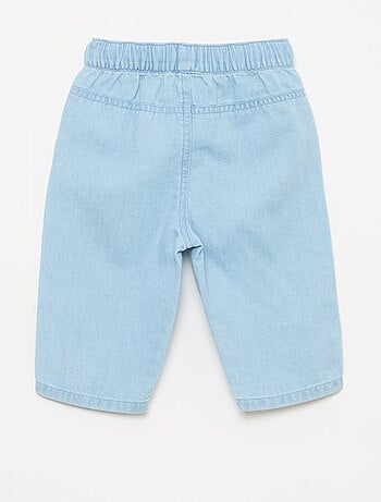 Pantaloni tinta unita relax fit con 2 tasche applicate