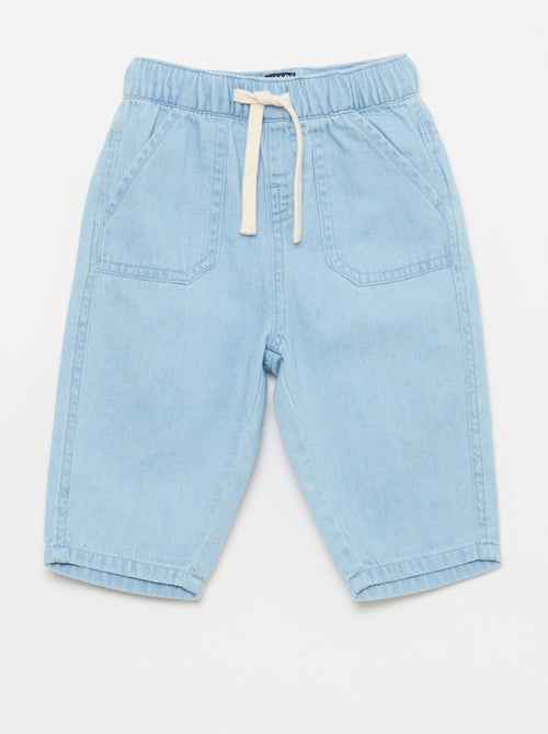 Pantaloni tinta unita relax fit con 2 tasche applicate - Kiabi