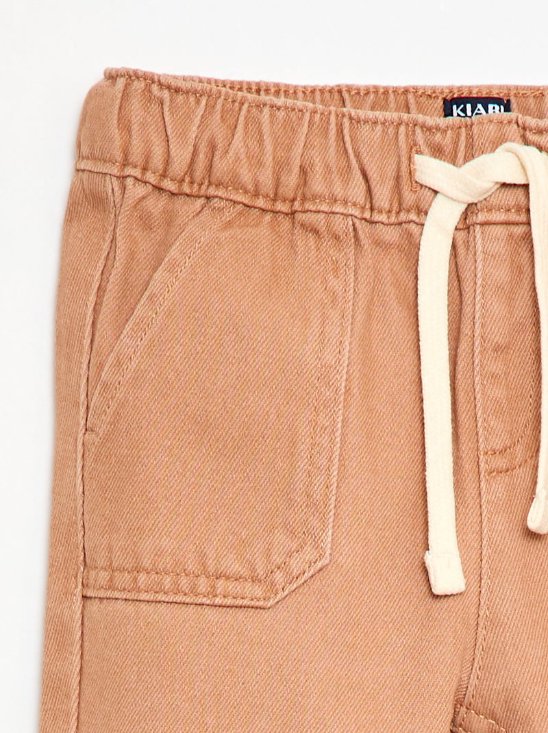 Pantaloni tinta unita taglio relaxed fit Marrone - Kiabi
