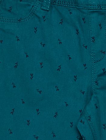Pantaloni treggings in twill 'floreale' - BLU - Kiabi - 10.00€