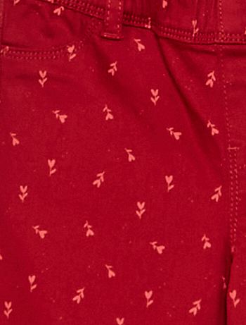Pantaloni treggings in twill 'floreale' - ROSSO - Kiabi - 10.00€