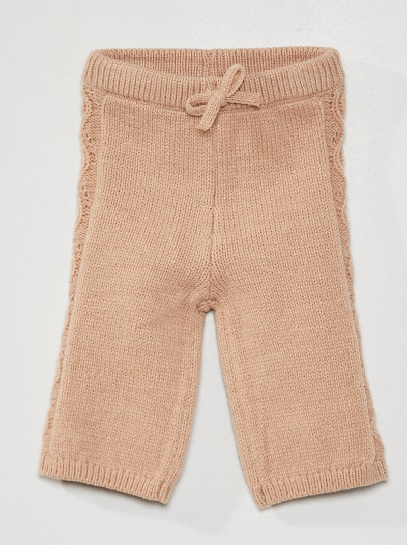 Pantaloni tricot lavorati a maglia fantasia BEIGE - Kiabi