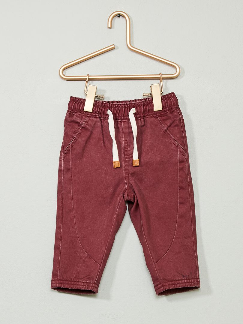 Pantaloni twill rosso - Kiabi