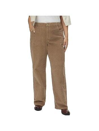 Pantaloni Velluto a Coste Scuro Donna Vero Moda Curve