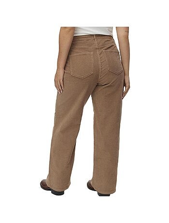 Pantaloni Velluto a Coste Scuro Donna Vero Moda Curve
