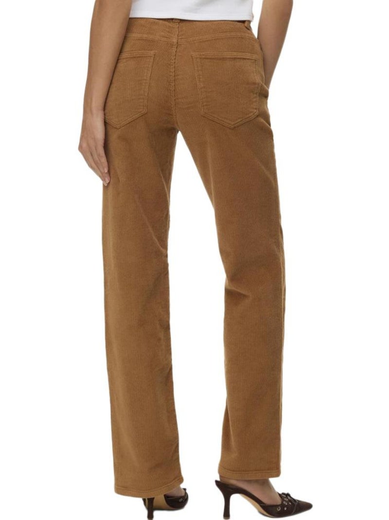 Pantaloni velluto donna vero moda Marrone cappuccino - Kiabi