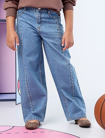 Pantaloni wide leg / a gamba larga con borchie fantasiose