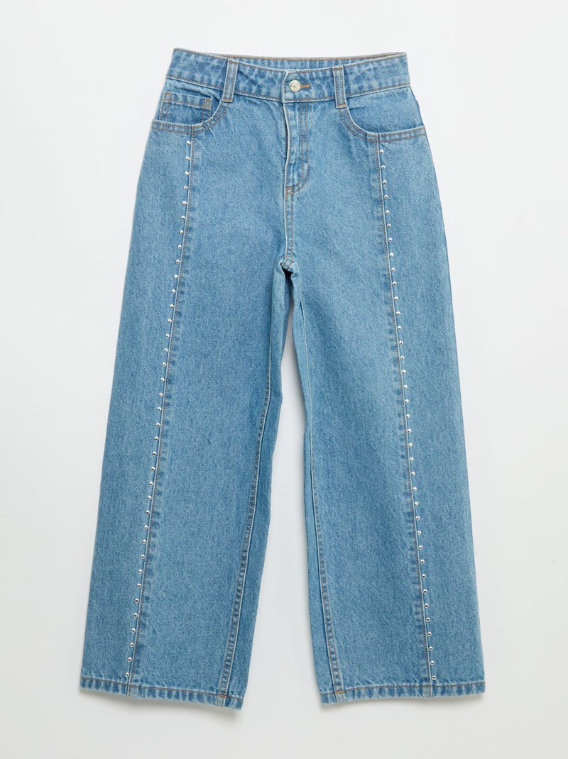 Pantaloni wide leg / a gamba larga con borchie fantasiose Blu - Kiabi