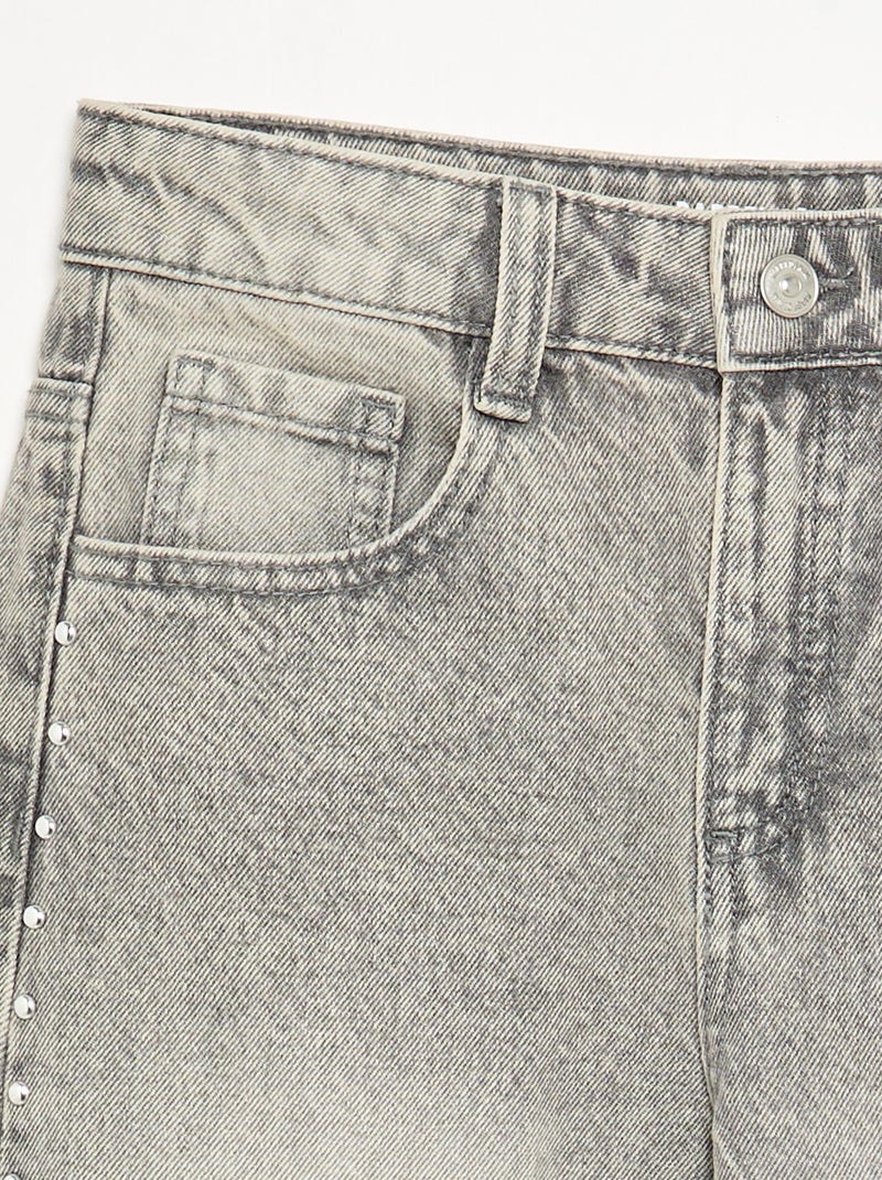 Pantaloni wide leg / a gamba larga con borchie fantasiose Grigio - Kiabi