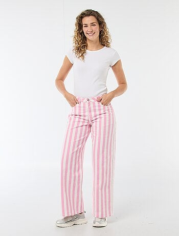 Pantaloni wide leg a righe
