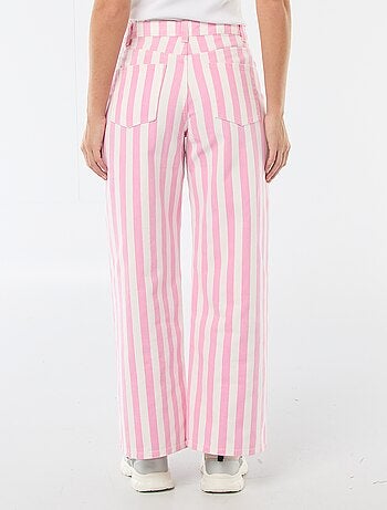 Pantaloni wide leg a righe