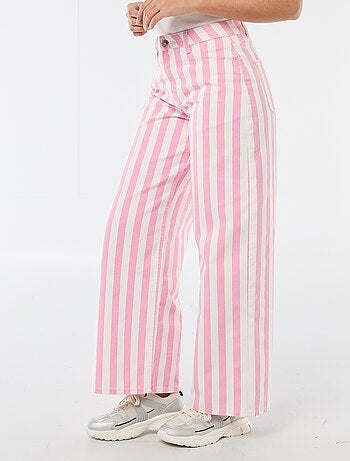 Pantaloni wide leg a righe